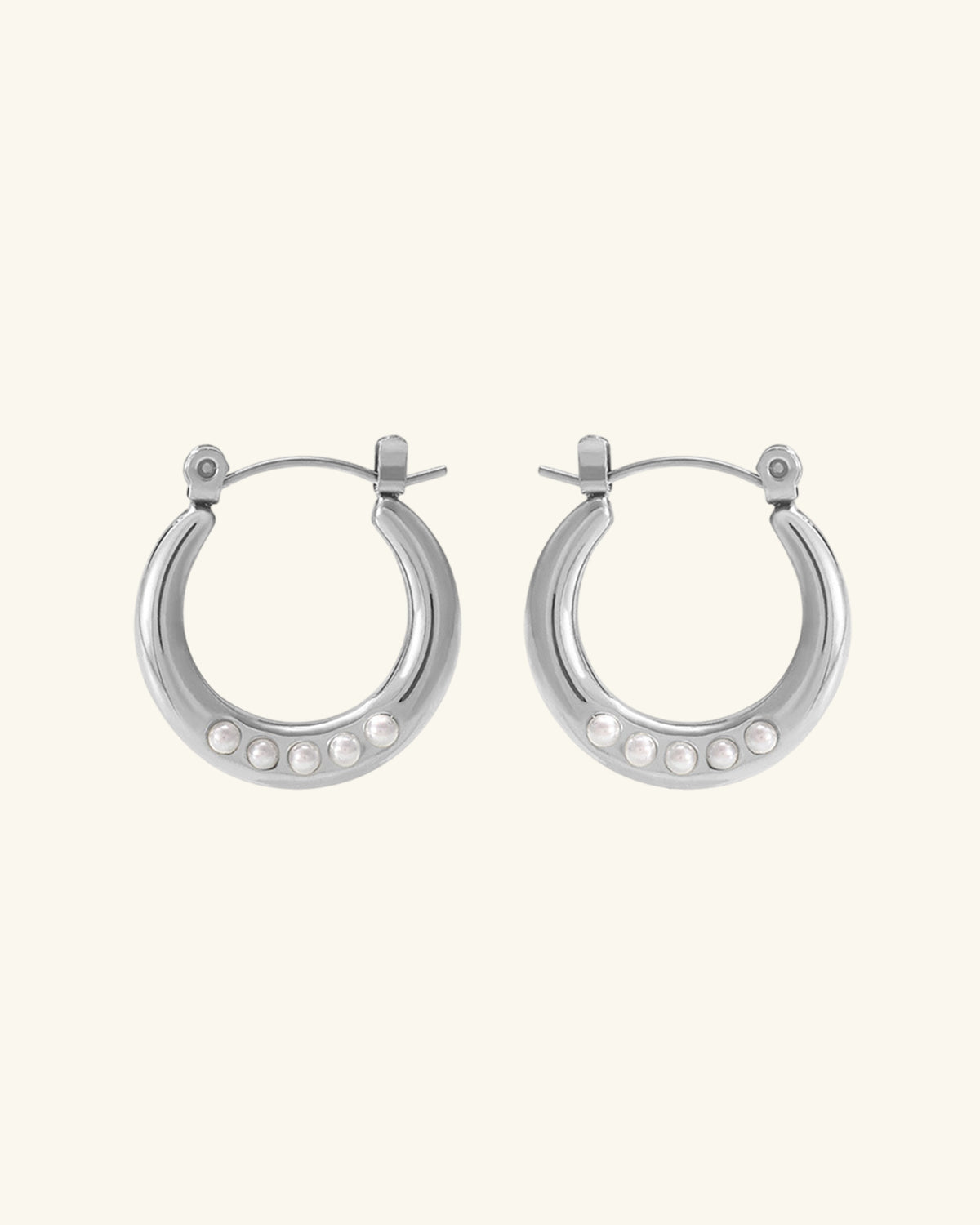 Pearl Crescent Earrings