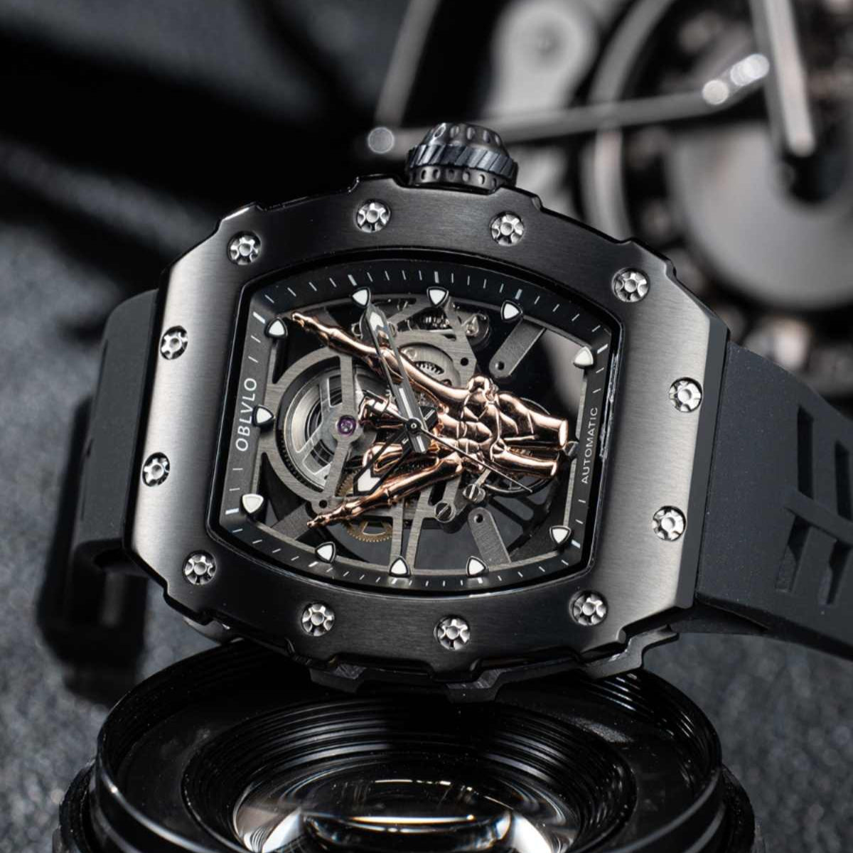 OBLVLO | Golden Finger Fully Automatic Mechanical Watch Waterproof Barrel Type