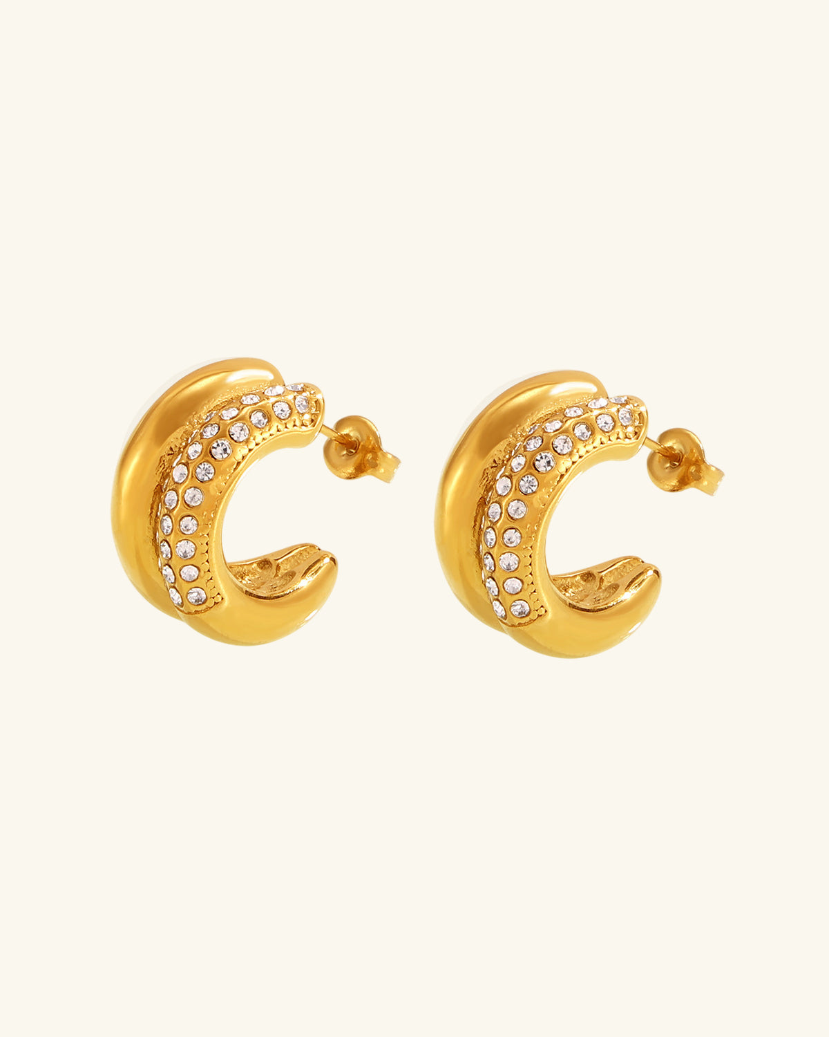 Starry Crescent Earrings