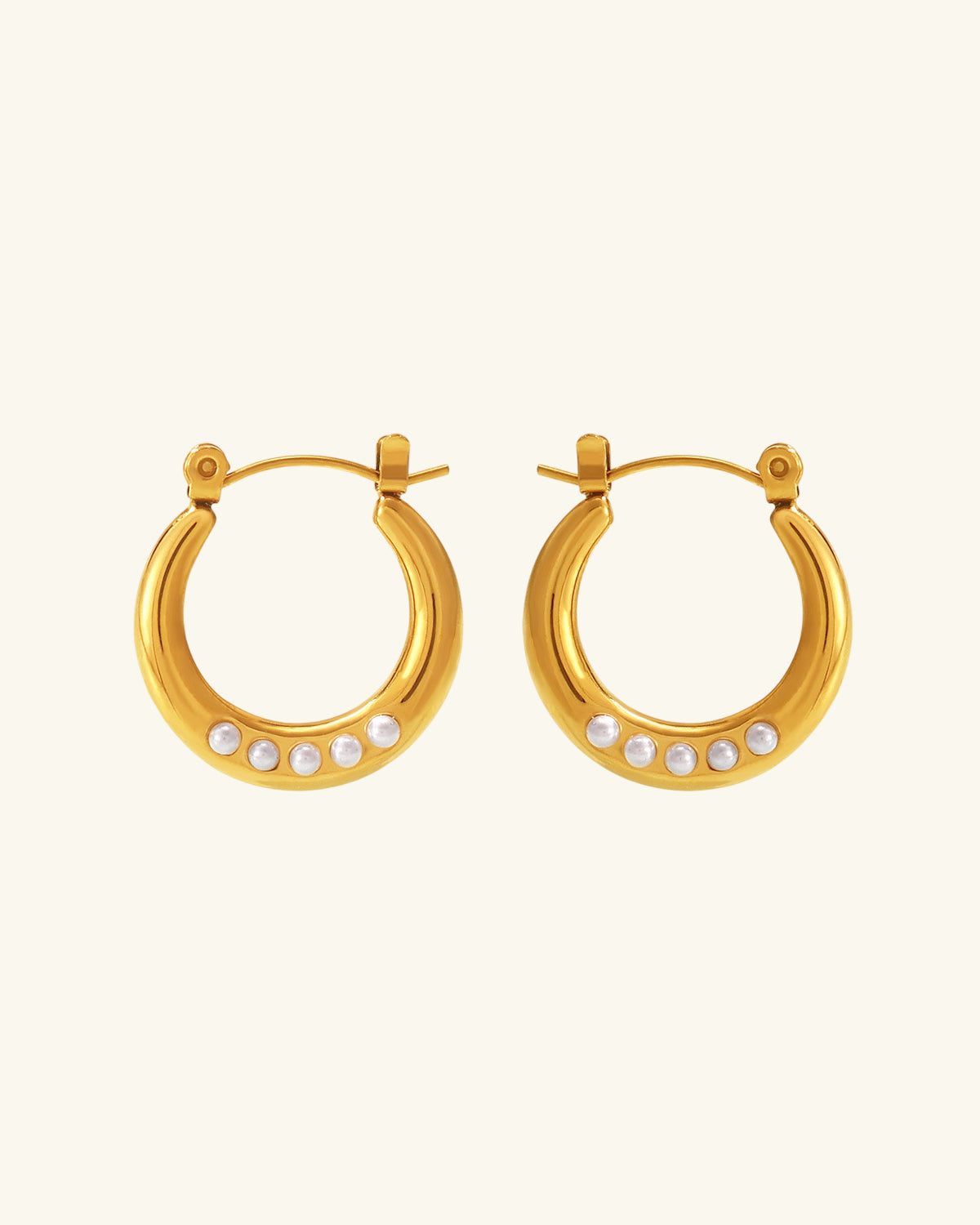 Pearl Crescent Earrings