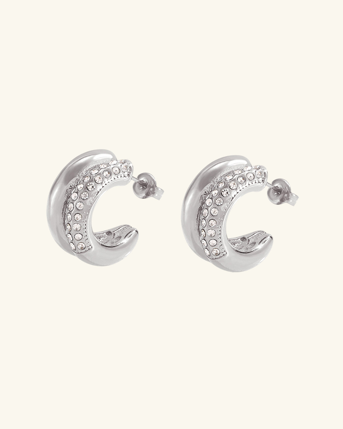 Starry Crescent Earrings