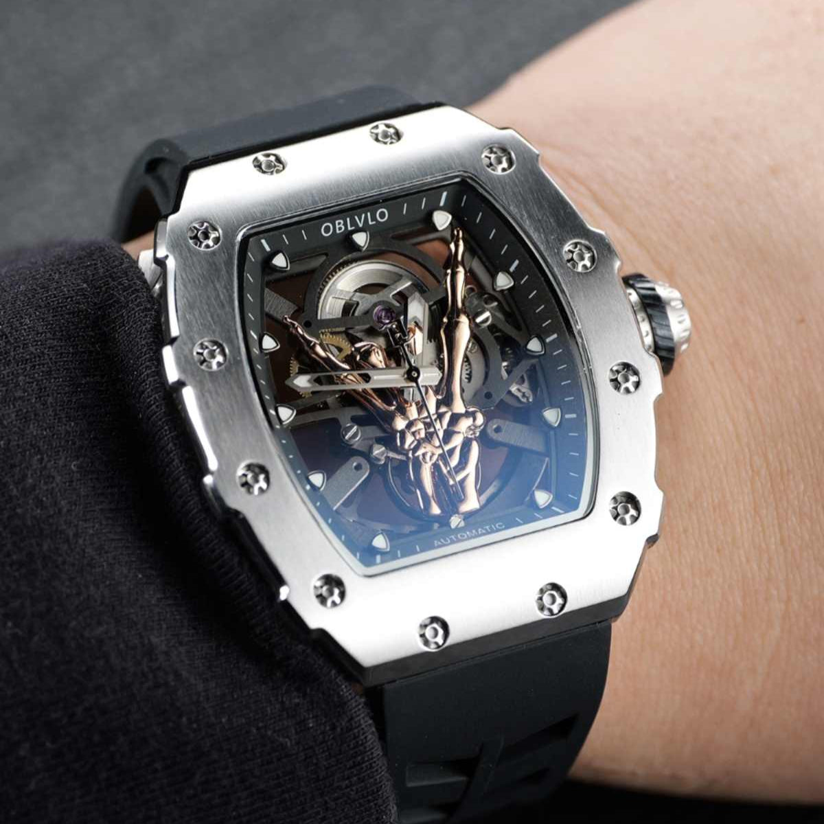 OBLVLO | Golden Finger Fully Automatic Mechanical Watch Waterproof Barrel Type