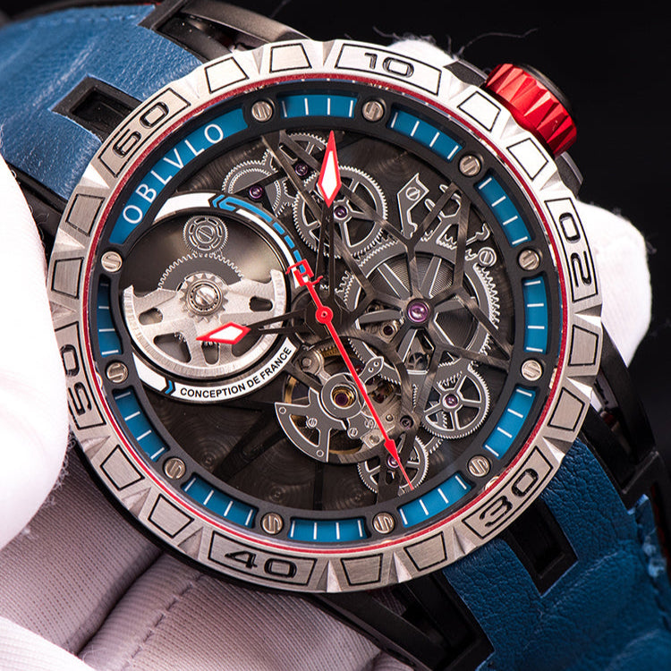 OBLVLO | Men's Large Dial Automatic Mechanical Watch With Tourbillon