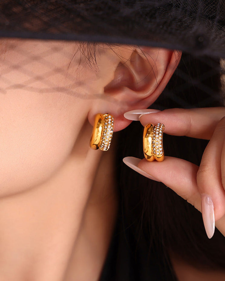 Starry Crescent Earrings