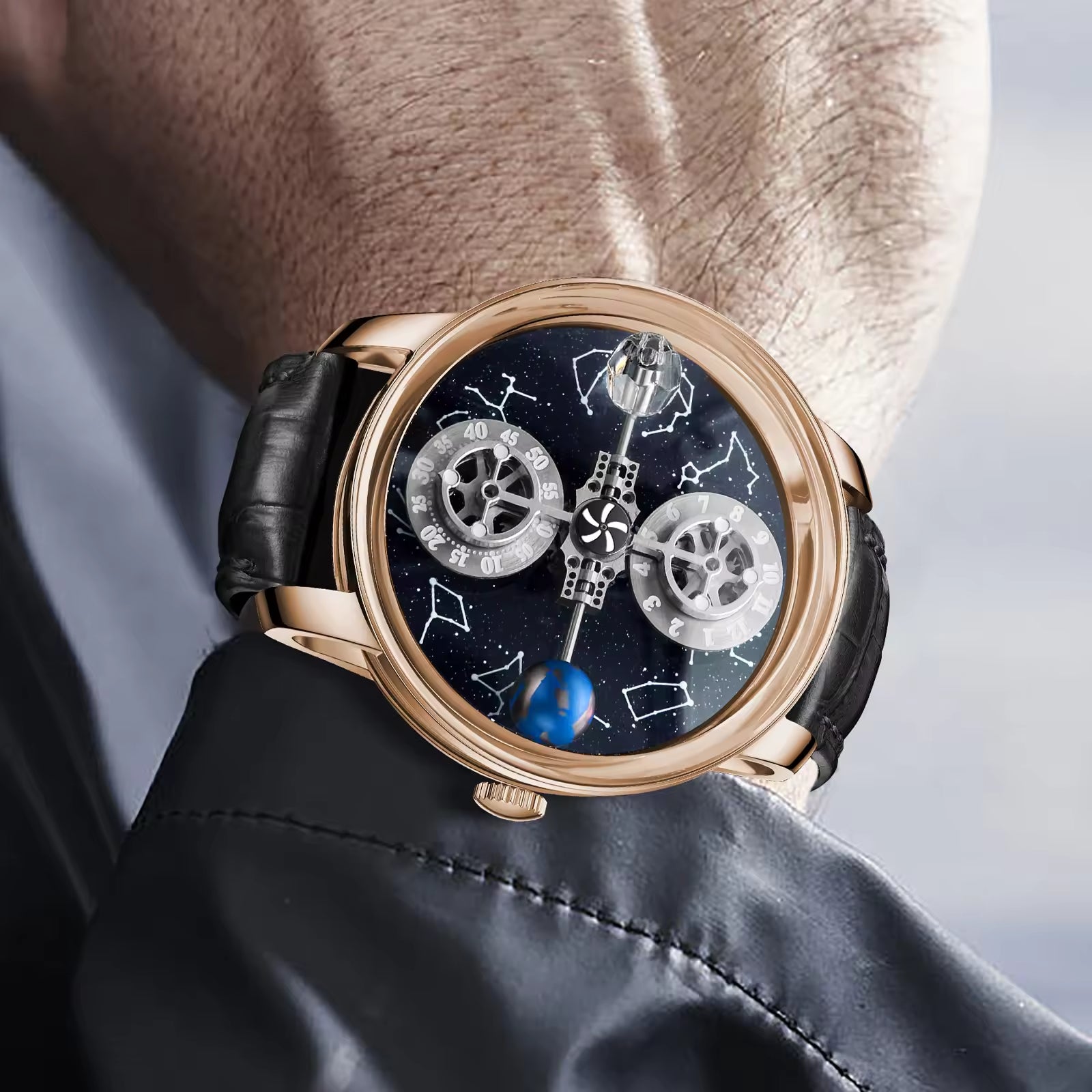 OBLVLO | Celestial Starry Sky Sapphire Waterproof Watch