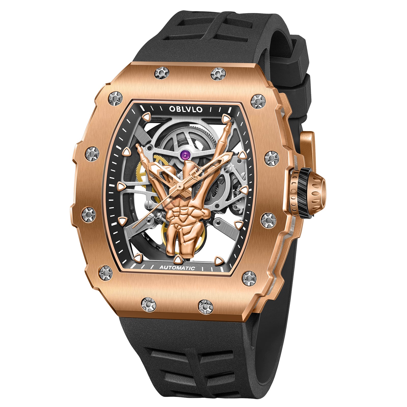 OBLVLO | Golden Finger Fully Automatic Mechanical Watch Waterproof Barrel Type
