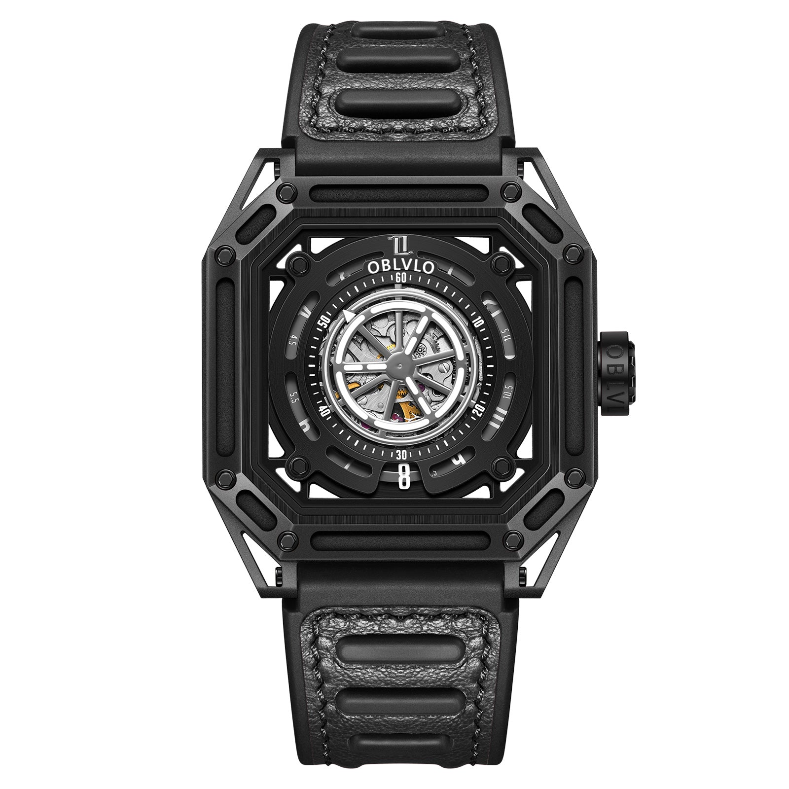 OBLVLO | Mechanic Watch Fashion Square Openwork