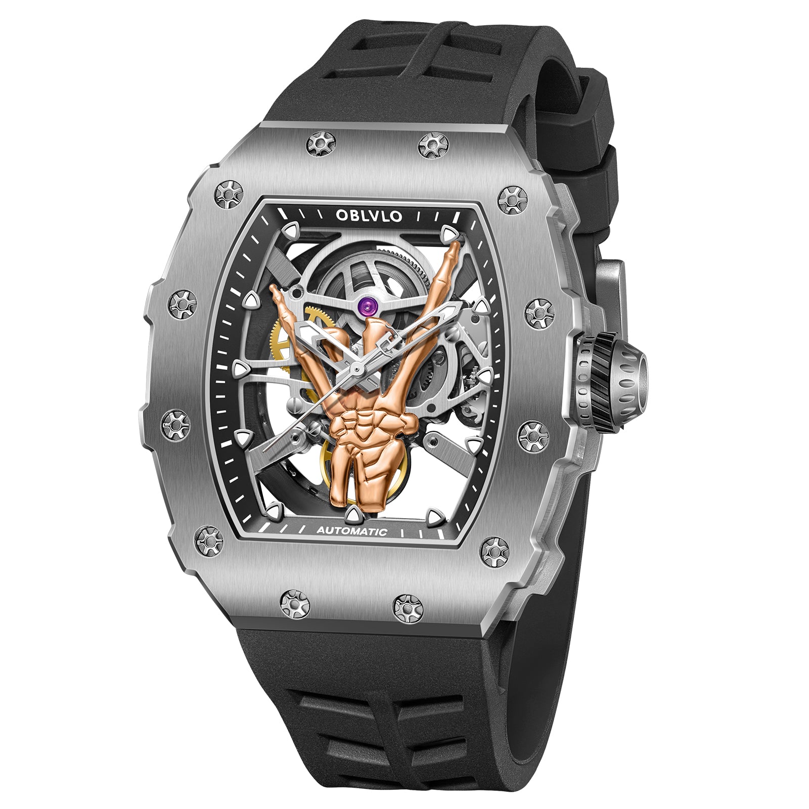 OBLVLO | Golden Finger Fully Automatic Mechanical Watch Waterproof Barrel Type