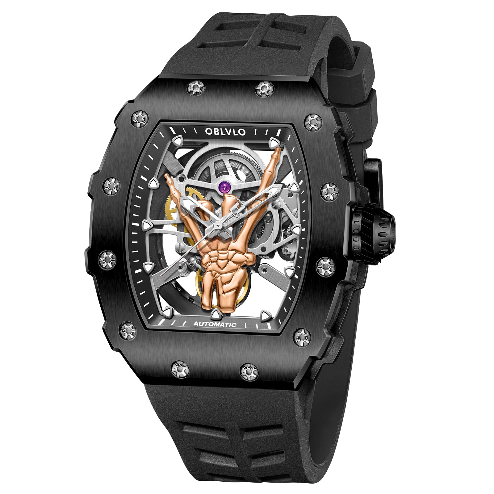OBLVLO | Golden Finger Fully Automatic Mechanical Watch Waterproof Barrel Type