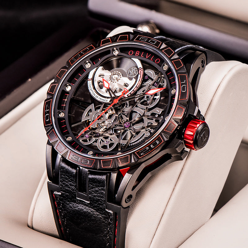 OBLVLO | Men's Large Dial Automatic Mechanical Watch With Tourbillon