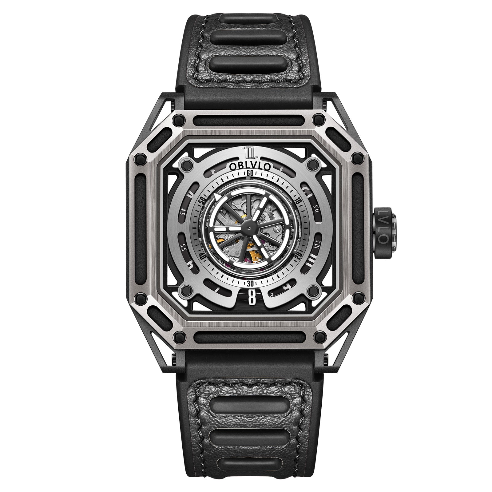 OBLVLO | Mechanic Watch Fashion Square Openwork