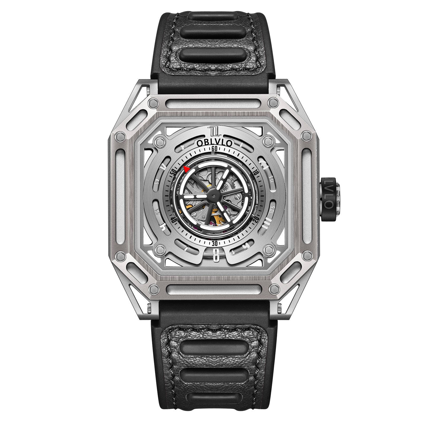 OBLVLO | Mechanic Watch Fashion Square Openwork