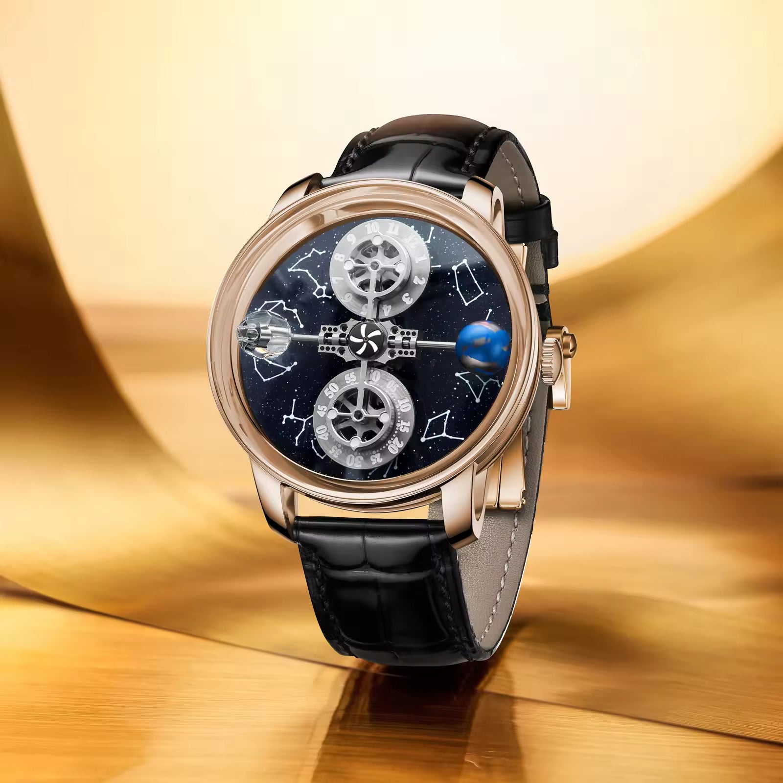 OBLVLO | Celestial Starry Sky Sapphire Waterproof Watch